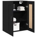  Wysoki kredens Czarny Dąb 69,5x34x90 cm Z materiałów drewnianych