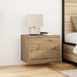Stolik nocny vidaXL z LED do montażu na ścianie z dębu artisan 50x39x41 cm