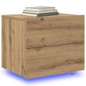 Stolik nocny vidaXL z LED do montażu na ścianie z dębu artisan 50x39x41 cm