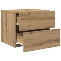 Stolik nocny vidaXL z LED do montażu na ścianie z dębu artisan 50x39x41 cm