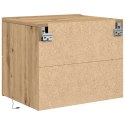 Stolik nocny vidaXL z LED do montażu na ścianie z dębu artisan 50x39x41 cm
