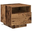Szafka nocna vidaXL z LEDami Stare Drewno 40x39x37 cm