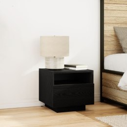 Szafka nocna vidaXL z lampkami LED Czarny Dąb 40x39x37 cm