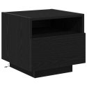Szafka nocna vidaXL z lampkami LED Czarny Dąb 40x39x37 cm