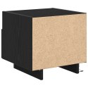 Szafka nocna vidaXL z lampkami LED Czarny Dąb 40x39x37 cm