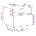 Szafka nocna vidaXL z lampkami LED Czarny Dąb 40x39x37 cm