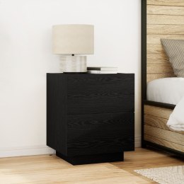 Szafka nocna vidaXL z lampkami LED Czarny Dąb 45x40x55 cm