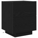 Szafka nocna vidaXL z lampkami LED Czarny Dąb 45x40x55 cm
