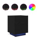 Szafka nocna vidaXL z lampkami LED Czarny Dąb 45x40x55 cm