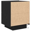 Szafka nocna vidaXL z lampkami LED Czarny Dąb 45x40x55 cm