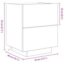 Szafka nocna vidaXL z lampkami LED Czarny Dąb 45x40x55 cm