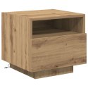 Szafka nocna vidaXL z oświetleniem LED Dąb rzemieślniczy 40x39x37 cm