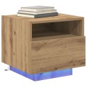 Szafka nocna vidaXL z oświetleniem LED Dąb rzemieślniczy 40x39x37 cm
