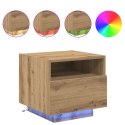 Szafka nocna vidaXL z oświetleniem LED Dąb rzemieślniczy 40x39x37 cm