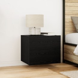 Szafka nocna vidaXL z oświetleniem LED, montowana na ścianie, dąb czarny 50x39x41 cm