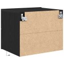 Szafka nocna vidaXL z oświetleniem LED, montowana na ścianie, dąb czarny 50x39x41 cm