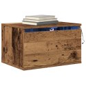 Szafka nocna vidaXL z oświetleniem LED, montowana na ścianie, stary drewniany wygląd 50x36x30 cm