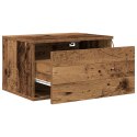 Szafka nocna vidaXL z oświetleniem LED, montowana na ścianie, stary drewniany wygląd 50x36x30 cm