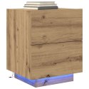 Szafka nocna vidaXL z podświetleniem LED Artisan Oak 45x40x55 cm
