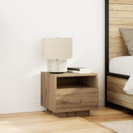  Stoliki nocne z lampkami LED 2 szt. Dąb rzemieślniczy 40x39x37 cm
