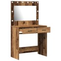 Stolik toaletowy vidaXL z oświetleniem LED Stare drewno 78,5x41x135 cm