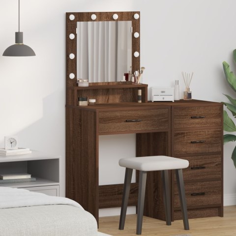 Toaletka vidaXL z LED-owym oświetleniem, Brązowy Dąb 50x41x135 cm
