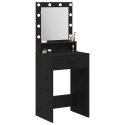 Toaletka vidaXL z LED-owym podświetleniem, czarny dąb, 50x41x135 cm