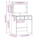 Toaletka vidaXL z oświetleniem LED Szary beton 78,5x41x135 cm
