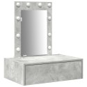 Lustro wiszące vidaXL z oświetleniem LED Szary beton