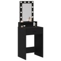 Toaletka vidaXL z LED-owym oświetleniem w czarnym dębie 50x41x140 cm