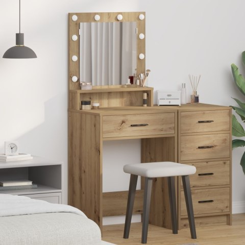 Toaletka vidaXL z LED-owym światłem, Dąb rzemieślniczy, 50x41x135 cm