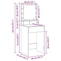 Toaletka vidaXL z lampką LED Dąb dymiony 50x41x135 cm