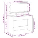 Toaletka vidaXL z lampkami LED Sonoma Dąb 100x41x135 cm