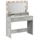 Toaletka vidaXL z lampkami LED Szary beton 100x41x135 cm
