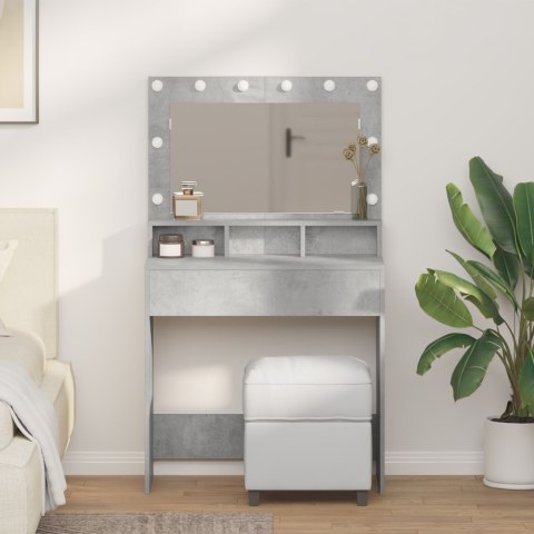 Toaletka vidaXL z oświetleniem LED w betonie szarym 79x41x135 cm