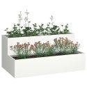  Donica Ogrodowa 2-Poziomowa 100x60x45 cm Biała Stal