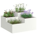  Donica ogrodowa 80x80x48 cm Biała Stal