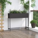  Podniesiony Ogródek 100x26x82 cm Czarna Stal