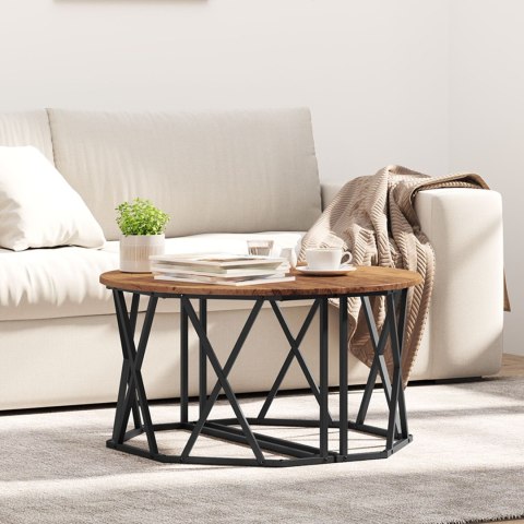 Stolik kawowy vidaXL Stare drewno 80x80x42 cm z drewna inżynieryjnego