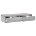  Szuflady do łóżka Szare Sonoma 90x36,5x16,5 cm z materiału drewnopochodnego