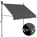  Ręcznie zwijana markiza z LED, 200 cm, antracytowa