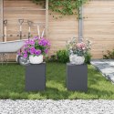 VidaXL Zewnętrzne Stojaki na Rośliny Filary 2 szt Antracytowy 24x24x35 cm Stal
