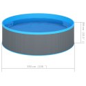 BASEN OGRODOWY STAL I PVC SZARY 350x90 cm