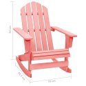  Ogrodowy fotel bujany Adirondack, lite drewno jodłowe, różowy