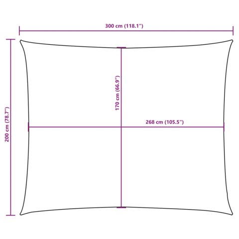 Prostokątny żagiel ogrodowy z tkaniny Oxford, 2x3 m, zielony Prostokątny żagiel ogrodowy z tkaniny Oxford, 2x3 m, zielony