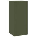  Zewnętrzne Stojaki na Rośliny Filar 2 szt. Oliwkowy 24x24x55 cm Stal