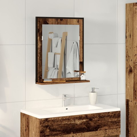 Lustro łazienkowe vidaXL Stary Drewno 50x12x60 cm Drewno sztuczne