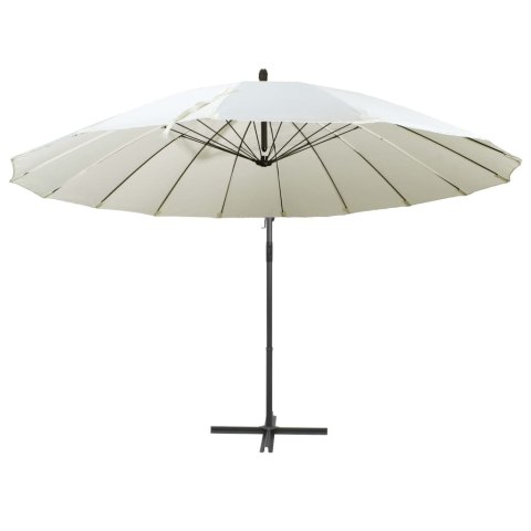 Parasol ogrodowy, wiszący, biały, 3 m, słupek aluminiowy Parasol ogrodowy, wiszący, biały, 3 m, słupek aluminiowy