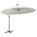 Parasol ogrodowy, wiszący, biały, 3 m, słupek aluminiowy