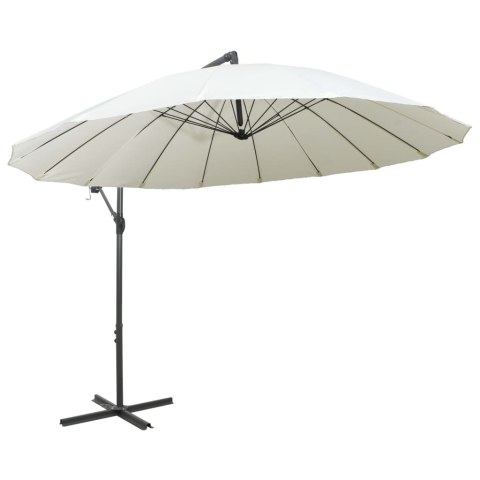 Parasol ogrodowy, wiszący, biały, 3 m, słupek aluminiowy Parasol ogrodowy, wiszący, biały, 3 m, słupek aluminiowy